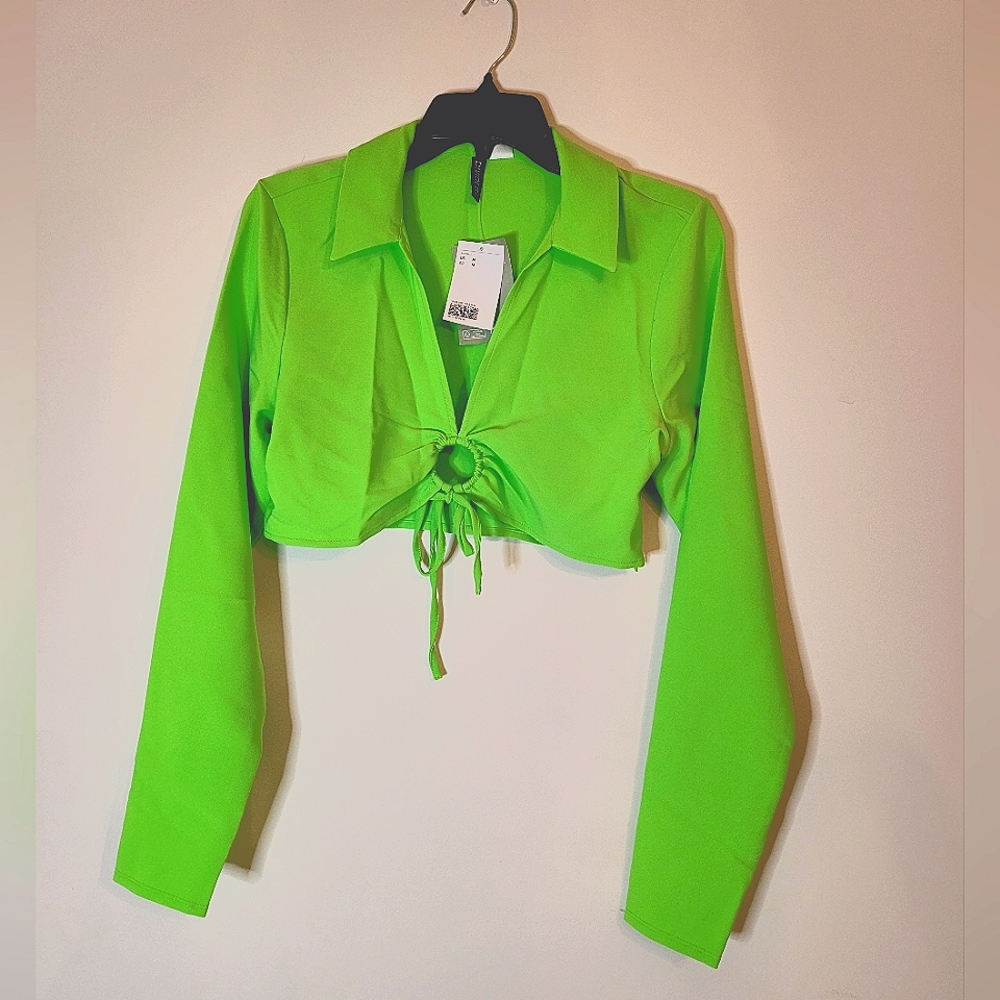 NWT H&M Lime Green Crop Top